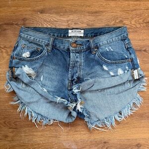 One Teaspoon Distressed Denim Shorts